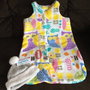 Fleece Baby Bunting Sleep Sack One piece & Hat